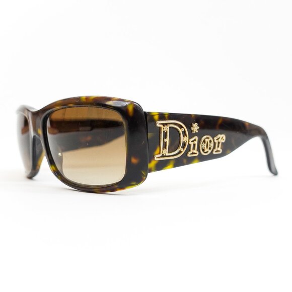 Vintage Christian Dior Aventura 2 086 Y2K XL Logo Tortoiseshell Wrap Sunglasses - Picture 1 of 9